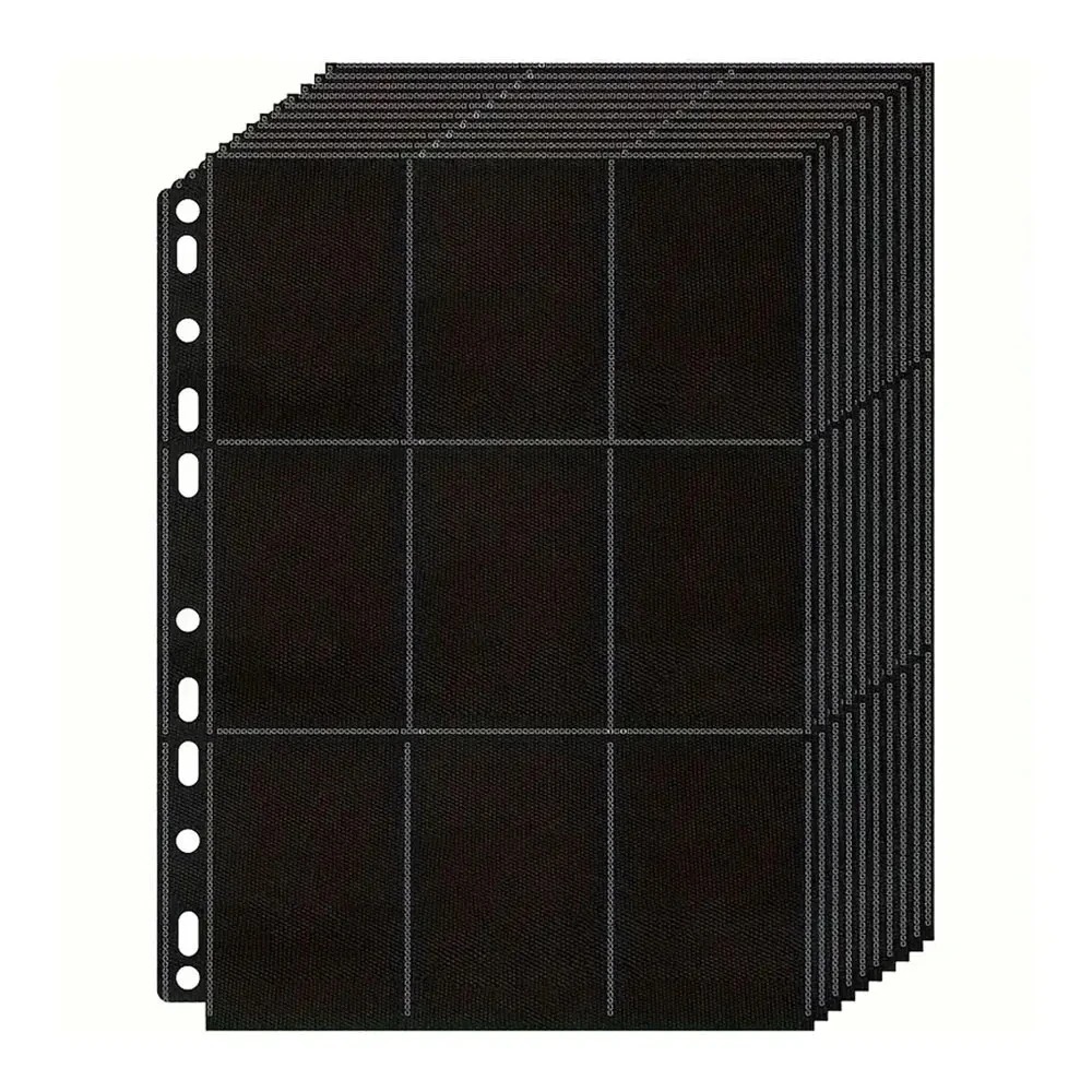 Trading Card Binder - Lot de 10 pochettes noires A4